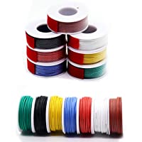 Los mejores  - Cable eléctrico de silicona de 0-82 mm2-0-05 mm2- 7 colores- 18-30 AWG- kit de electrónica trenzado- alambre de cobre…